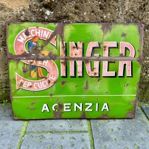 Insegna smaltata Singer