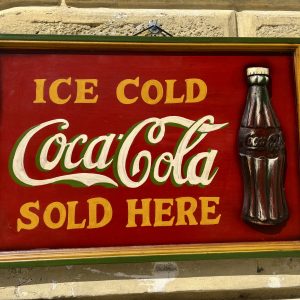 Insegna in legno Coca Cola
