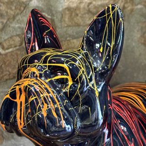 Bulldog francese statua pop art